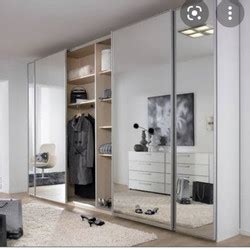 Jual Lemari Pakaian 2 PIntu Sliding HPL ( premium ) rel gantung full ...