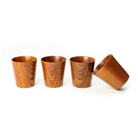 Conical Wooden Tea & Coffee Cup Set (250 ml) (Pack of 4) – EZ Life