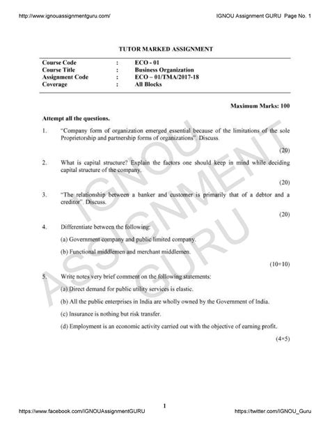 ECO-1 EM 2017-2018 Ignouassignmentguru - 1 IGNOU ASSIGNMENTGURU 2 ...