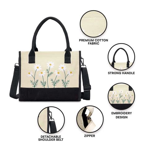 Embroidered Off-White Floral Tote Bag – EcoCarry