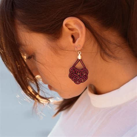 Buy Japanese Earrings Sterling Silver, Statement Earring, Hand Woven ...