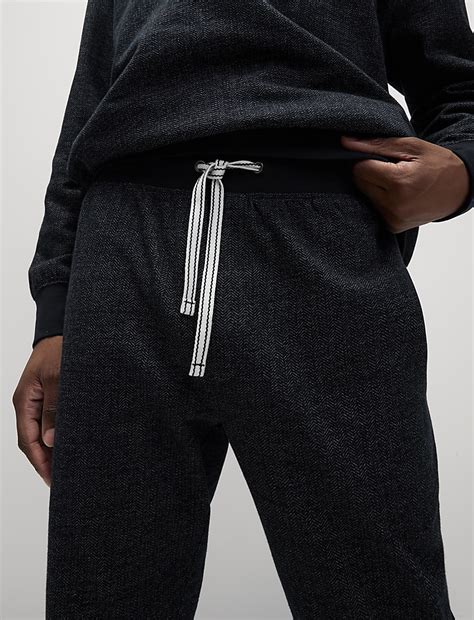 Buy Pure Cotton Textured Joggers at Marks & Spencer