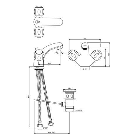 Jaquar Table Mounted Regular Basin Mixer Clarion CQT-CHR-23169B - Chro ...