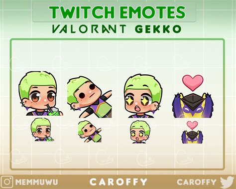 Buy Cute Valorant Gekko Emotes Twitch, Discord, Youtube Online in India ...