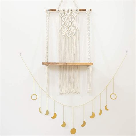 Buy Macrame Shelf & Free Moon Wall Decor Pack of 2 | Boho Decor ...