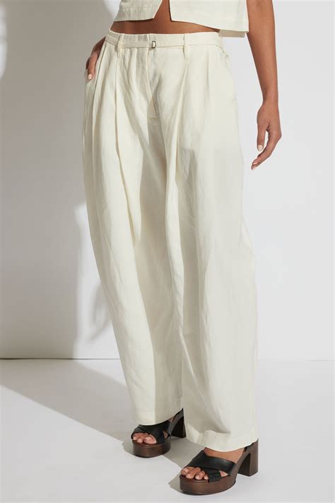 Leah Linen Blend Pant - Tapioca