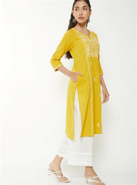 Buy Women Embroidered Straight Kurta Online at just Rs. 599.0 ...