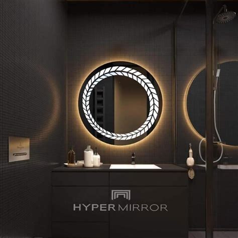 Round Attractive Arrow Design Led Mirror With Background Led