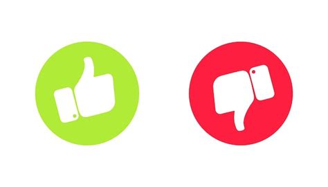 Daumen hoch und Daumen runter Hände Grün und Rot Like-Symbol und ...