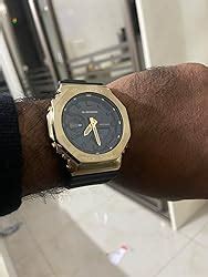 Casio G-Shock GM-2100G-1A9DR Gold IP Black Analog-Digital Dial Black ...