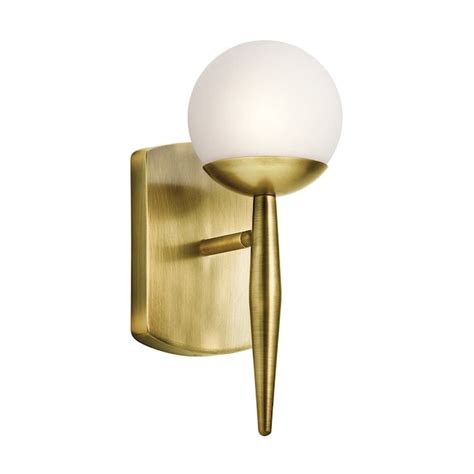 Kichler Jasper 4.5-in W 1-Light Natural Brass Arm Wall Sconce at Lowes.com