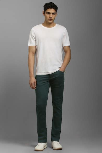 Buy Men Green Dark Slim Fit Jeans Online - 39948359 | Louis Philippe
