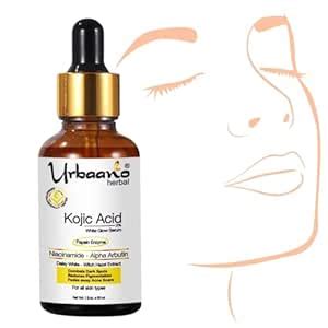 Urbaano Herbal 2% Kojic Acid White Glow Face Serum with Alpha Arbutin ...