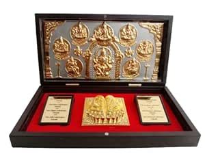 Buy Brass Blessing Gold Plated Lord SHRI ASHTALAKSHMI Pocket Temple ...