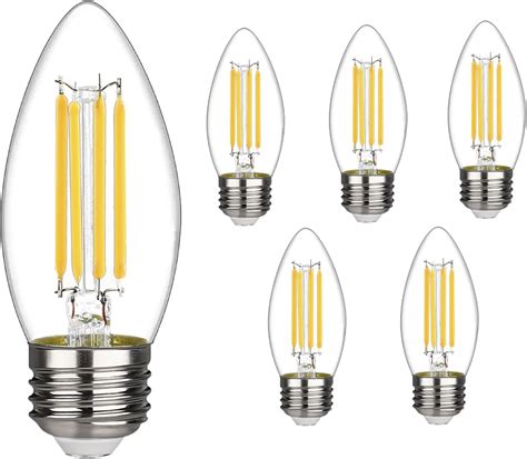 RuiAoTD 6 Pack B11 Candelabra LED Light Bulb, Chandelier Light Bulbs 4 ...