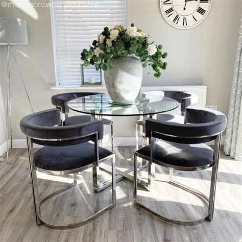 Round Glass Dining Table And 4 Chairs