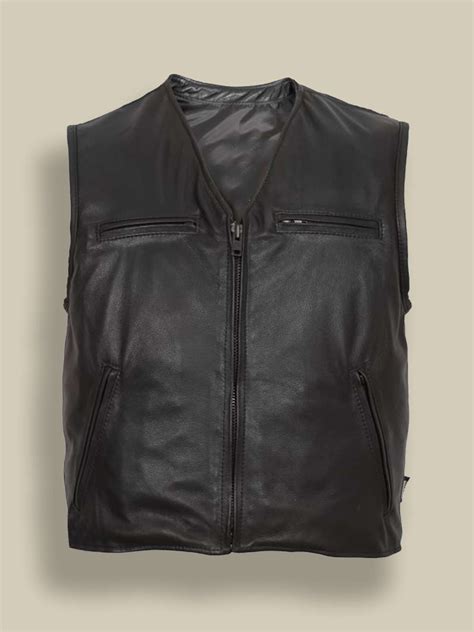 Men Matte Black Vest - Classic Style For Bikers - The Jacket Spot