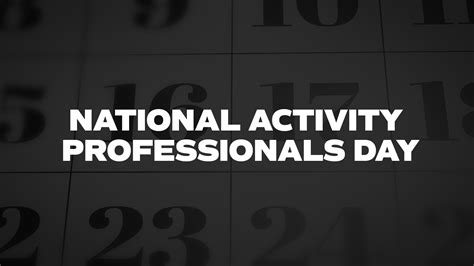 National Activity Professionals Day - List of National Days