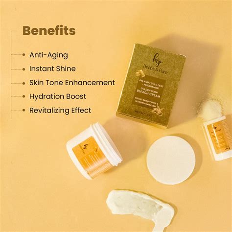 Golden Glow Bleach Cream with 24K Nano Gold Dust & Niacinamide – Herbs ...