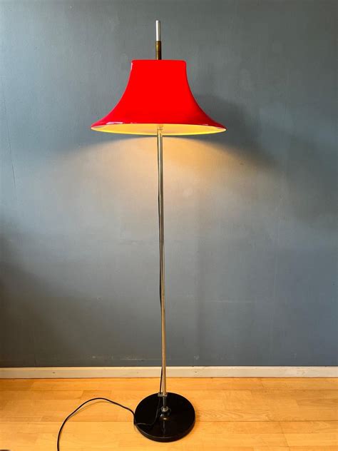 Red Willem Hagoort Space Age Floor Lamp - Mid Century Acrylic Glass ...