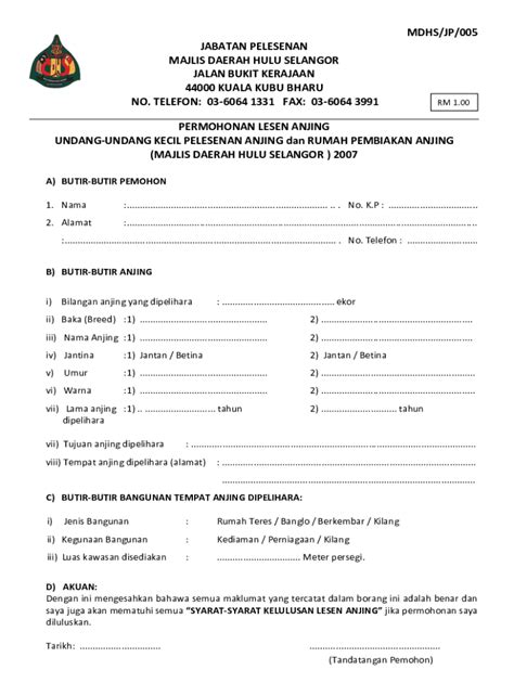 Fillable Online MAJLIS DAERAH HULU SELANGOR Fax Email Print - pdfFiller