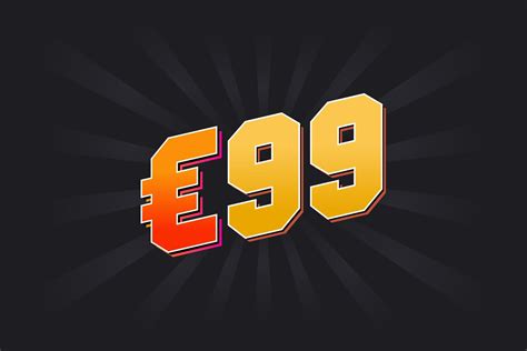 Symbole de texte vectoriel de devise de 99 euros. 99 euros vecteur de ...