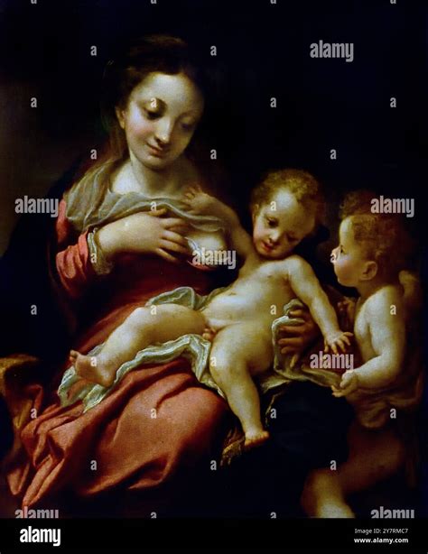 The Virgin Nursing the Christ Child (Virgin and Child with an Angel ...