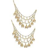 The Luxor Gold Plated Long Chain Jhumki Hair Chain Accessories for ...