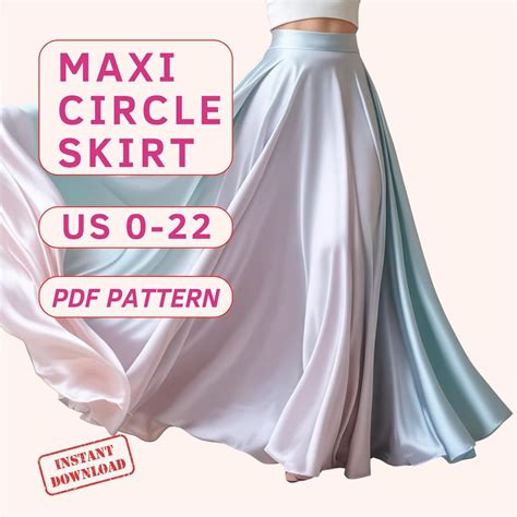 Maxi Circle Skirt Sewing Pattern, Long Circle Skirt for Beginners ...