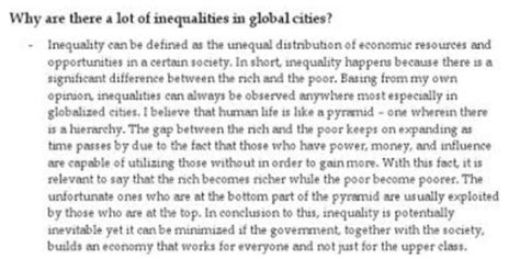 3.why there is a lot of inequality in global cities? - Brainly.in