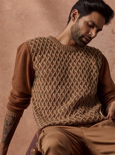 Buy Amber Armour Pullover | Casual Brown Structure Polos & Tees for Men ...