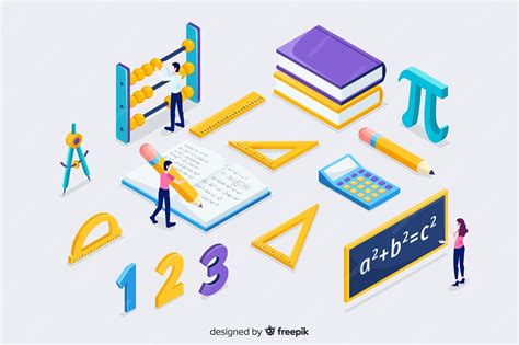 Isometric math concept background | Premium Vector