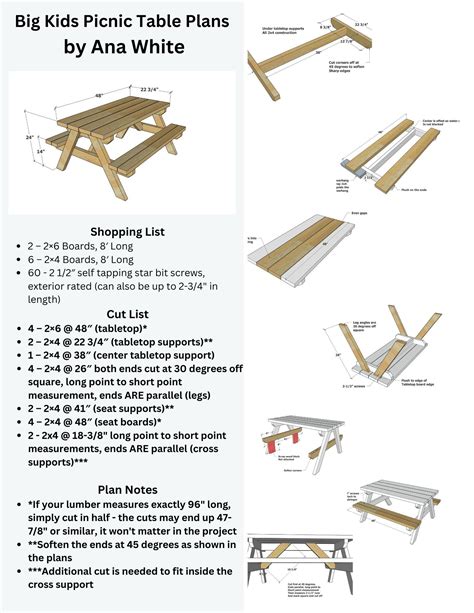 Diy kids picnic table plans – Artofit