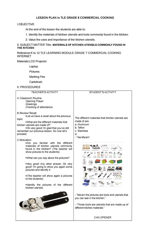 Lesson PLAN in TLE Grade 8 Commercial CO - LESSON PLAN in TLE GRADE 8 ...