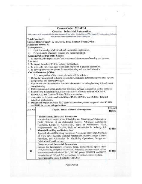 Industrial Automation Course Overview and Learning Objectives - Studocu