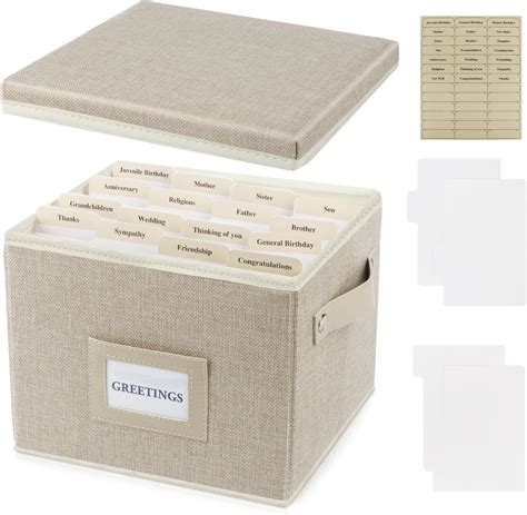 Amazon.com: TARSUKA Greeting Card Organizer Box with dividers - Storage ...