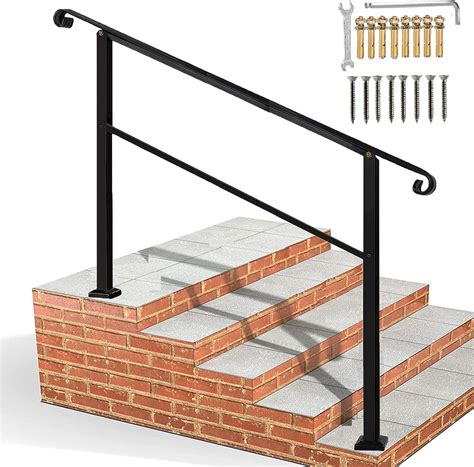 Buy Outdoor Hand Rails for Steps, 5-Step Handrail Fits 1 to 5 Steps ...