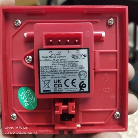 GST Fire Alarm System - Di 9204e Gst Addressable Manual Call Point ...