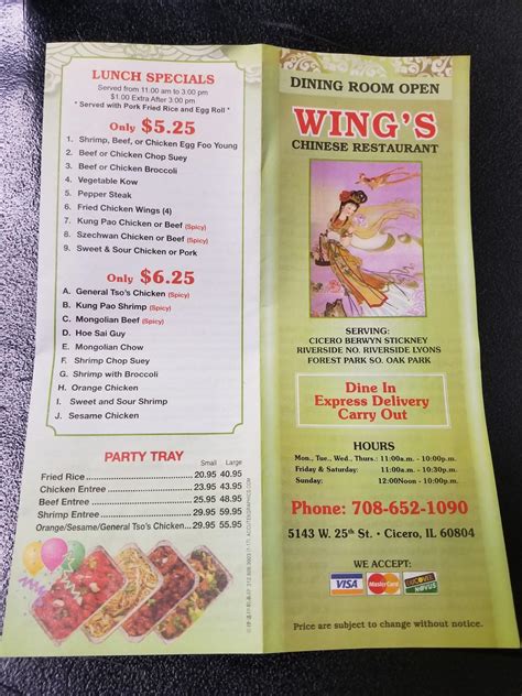 Wings Chinese Menu Cicero at Buddy Franzen blog