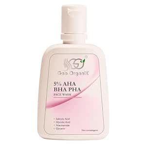 Geo OrganiX 5% AHA+BHA+PHA Skin Exfoliating Face Wash | Reduces ...