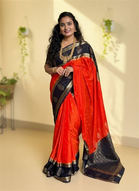 Semi Mysore Crepe (Rich Pallu and Jumka Bentex Border) – Hema Style Studio
