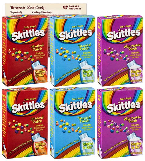 Skittles Singles To Go - Variety Pack of 6 - Candy Flavoring Water ...