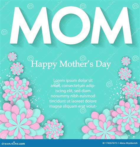 Mothers Day Flower Card. International Happy Mother`s Day Stock ...