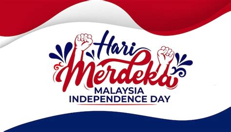 Malaysia merdeka independence day lettering design | Premium Vector