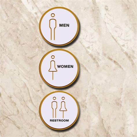 Vertical Root Inc Polypropylene Restroom Washroom Men Wome Name Plate ...
