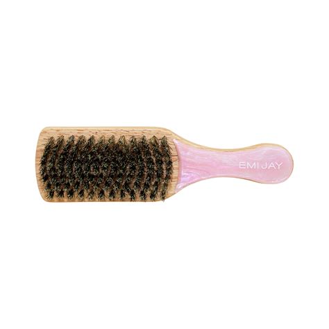 Mini Boar Bristle Bamboo Hair Brush in Pink Sugar & Emi Jay