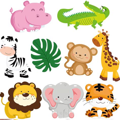 Buy Blulu 27 Pieces Jungle Animals Cutouts Jungle Themed Party ...