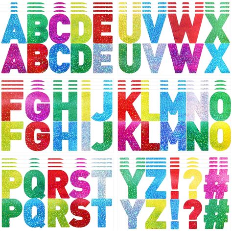 Amazon.com: Harloon 232 Pcs 24 Sheets Large Glitter Letter Stickers Big ...