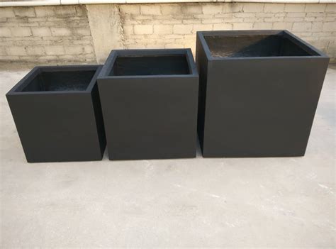户外正方形黑色菱镁水泥花箱 售楼部绿化万象花盆 超大市政种植槽-阿里巴巴