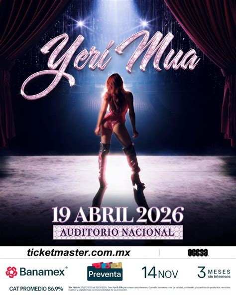Yeri Mua en el Auditorio Nacional 2026 • Eventos en CDMX